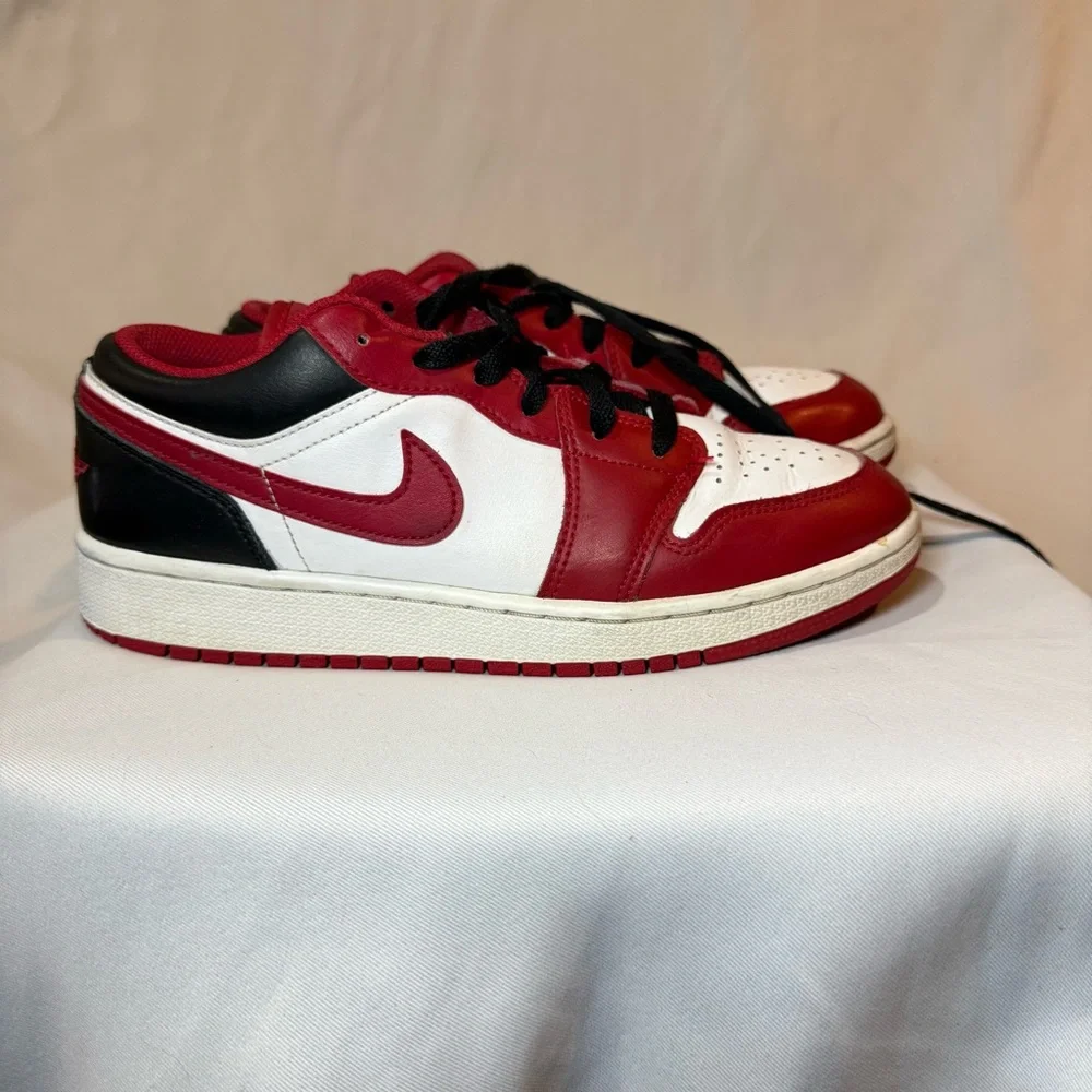 Nike Air Jordan 1 Low GS Reverse Black Toe 553560-163 Red White‎ Black Size 6Y